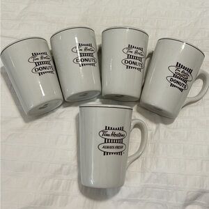 5 vintage Tim Hortons ceramic mugs